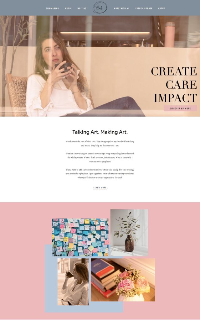 artist websites for artists work with me page