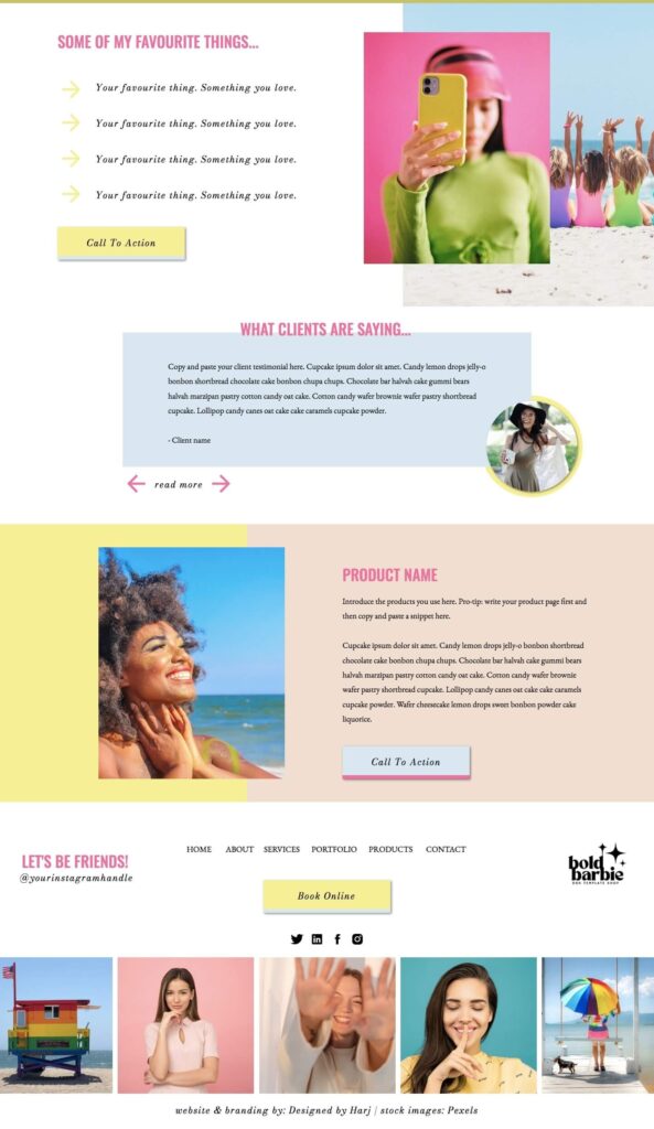 Showit website screenshot for website for small business