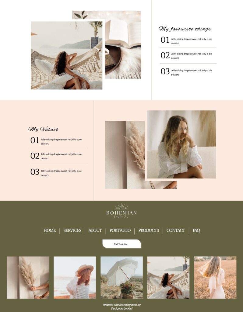 Showit spa websites design homepage template screenshot
