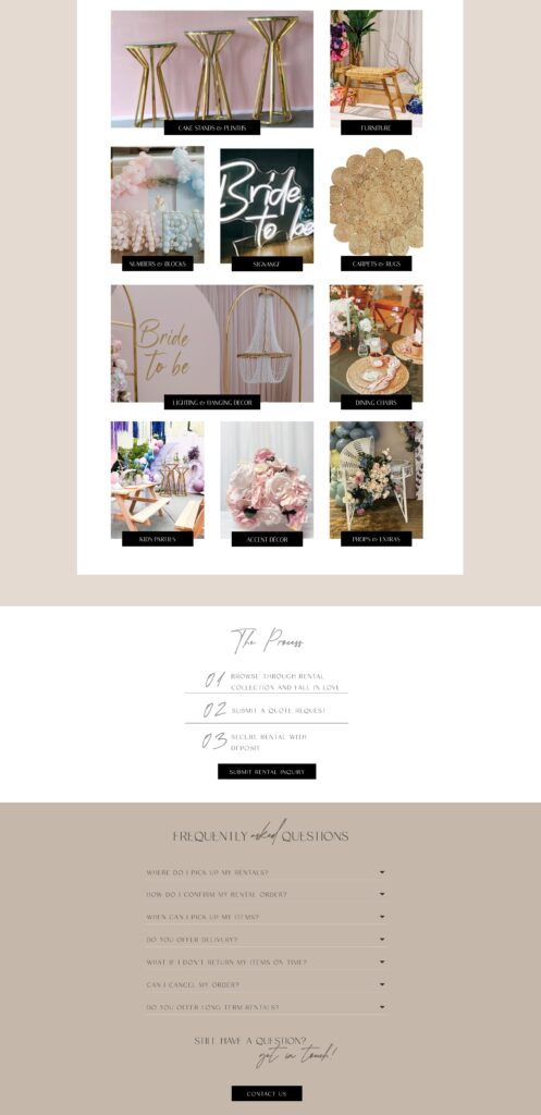 Wedding decor rentals catalogue