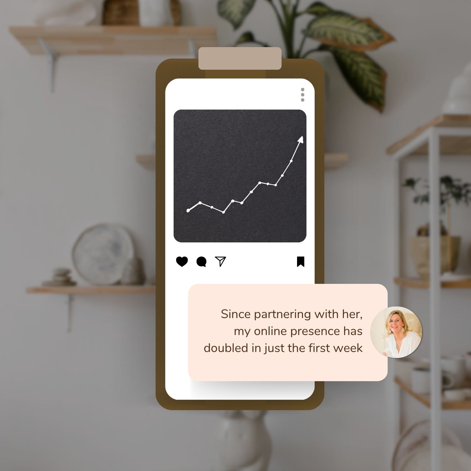 Graph mimicking website traffic growth by implementing SEO processes