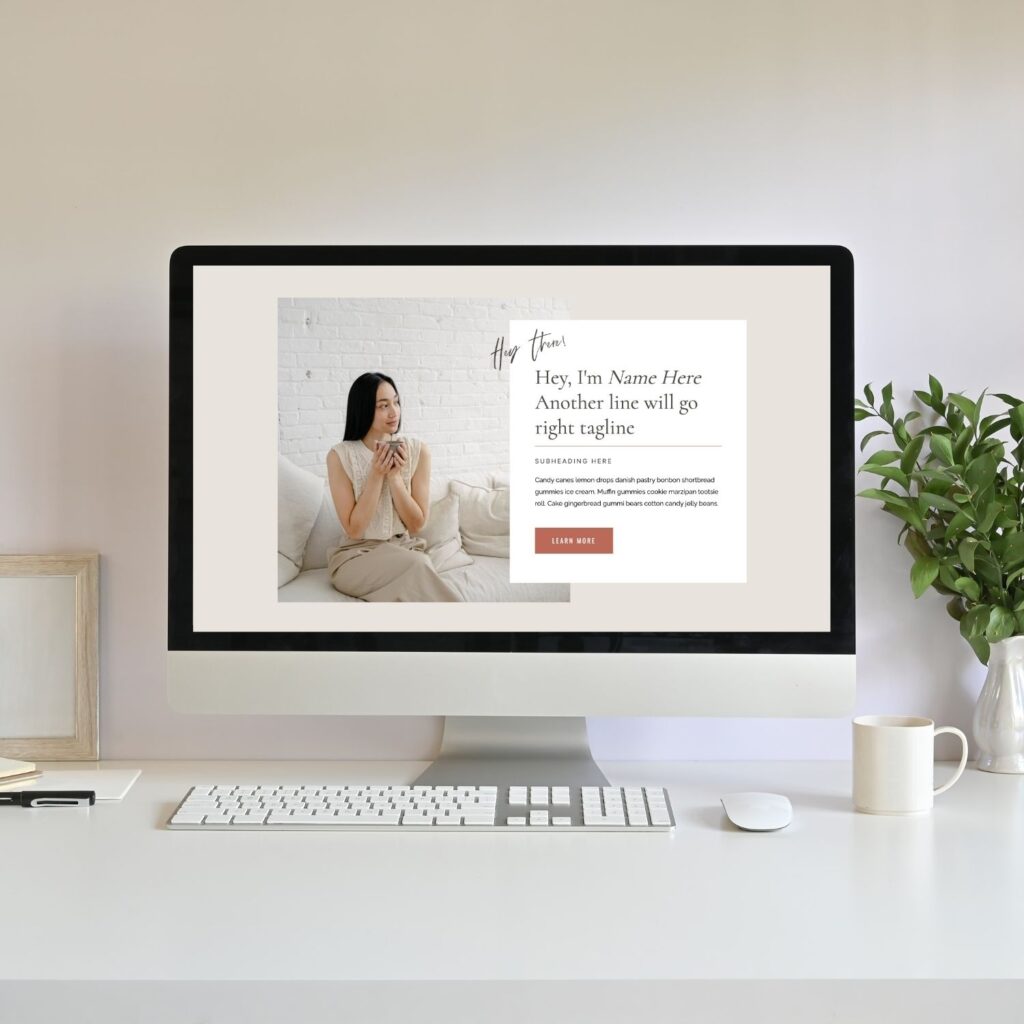 Coaching website template mockup in desktop