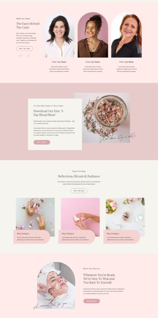 Website for coach homepage screenshot of the bottom