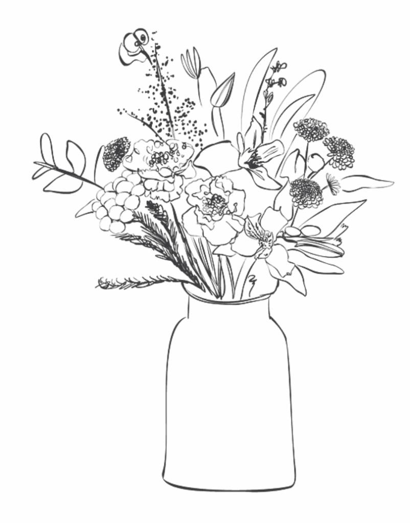 flowers in a pot illustration