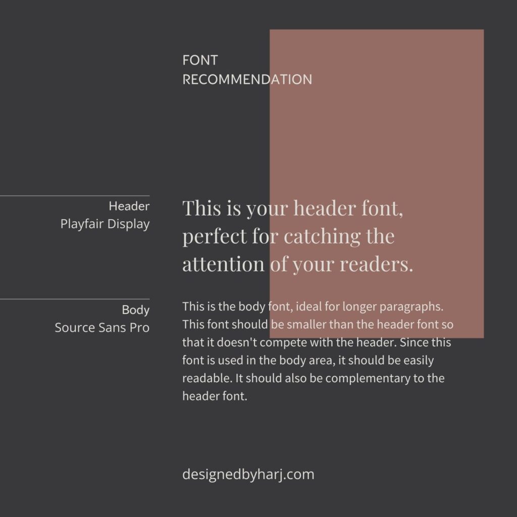 Playfair Display and Source Sans Open font pair