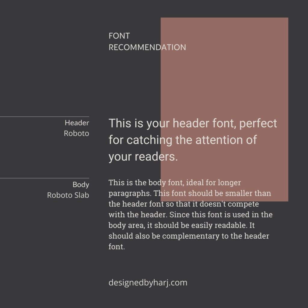 Roboto and Roboto Slab fonts pair