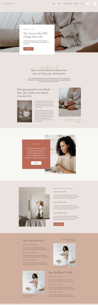 Clay Template Screenshot Showit website template by Designed by Harj
